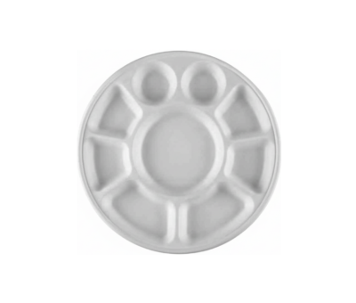 9 Compartment Plate — Compostable Bagasse
