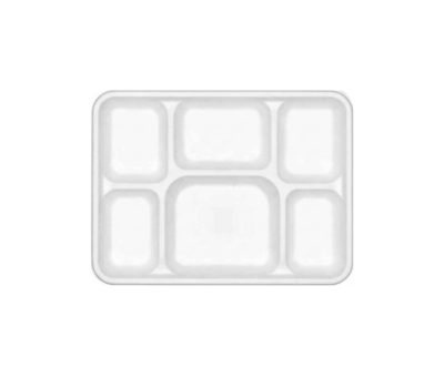 6 Compartment Meal Tray — Compostable Bagasse