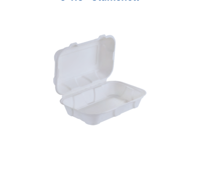 9×6 Clamshell — Compostable Bagasse